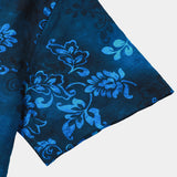 Korte Mouwen Katoenen Overhemd met Hawaii Bloemen Blauw voor Mannen