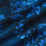 Korte Mouwen Katoenen Overhemd met Hawaii Bloemen Blauw voor Mannen