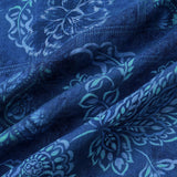 Heren Overhemd met Korte Mouwen in Bloemen van Katoen in Hawaiiaanse Stijl Blauw