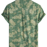 Casual Retro Hawaii Shirt van Katoen voor Mannen met Pocket