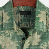 Casual Retro Hawaii Shirt van Katoen voor Mannen met Pocket