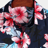 Katoenen shirt met bloemenprint van tropische planten uit Hawaii voor mannen