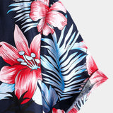 Katoenen shirt met bloemenprint van tropische planten uit Hawaii voor mannen