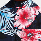 Katoenen shirt met bloemenprint van tropische planten uit Hawaii voor mannen
