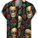 Hawaiiaanse Overhemd met Korte Mouwen met Skulls Patroon voor Mannen
