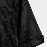 Heren Korte Katoenen Bloemen Overhemd met Knopen, Zomer Jacquard