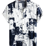 Casual Retro Korte Mouwen Shirt voor Mannen