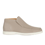 Halfhoge suède herenloafers – grijsbeige