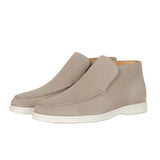 Halfhoge suède herenloafers – grijsbeige