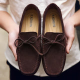 Casual suède zomerloafers voor heren