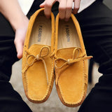 Casual suède zomerloafers voor heren
