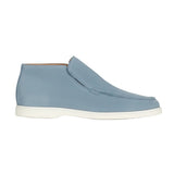Halfhoge suède herenloafers – lichtblauw