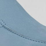 Halfhoge suède herenloafers – lichtblauw