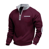 Fleece herenpullover met halve rits