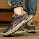 Leren schoenen met hoge zool