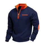 Fleece herenpullover met halve rits