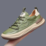 Leren schoenen met hoge zool