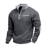 Fleece herenpullover met halve rits