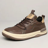 Leren schoenen met hoge zool