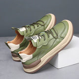 Leren schoenen met hoge zool
