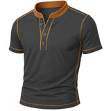 Olivier - henley shirt met ember rand