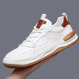 Leren schoenen met hoge zool