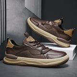 Leren schoenen met hoge zool