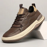 Leren schoenen met hoge zool