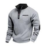 Fleece herenpullover met halve rits