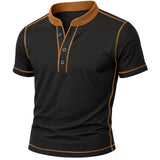 Olivier - henley shirt met ember rand