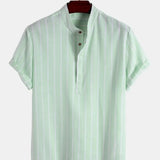 Elegante Korte Mouwen Shirt met Strepen