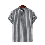 Elegante Korte Mouwen Shirt met Strepen
