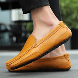Vintage leren herenloafers