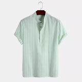 Elegante Korte Mouwen Shirt met Strepen