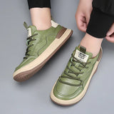 Leren schoenen met hoge zool