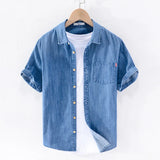 Korte mouwen spijkerblouse