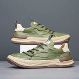 Leren schoenen met hoge zool