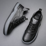 Leren schoenen met hoge zool