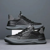 Leren schoenen met hoge zool