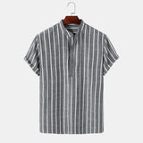 Elegante Korte Mouwen Shirt met Strepen