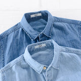 Korte mouwen spijkerblouse