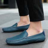Vintage leren herenloafers