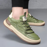 Leren schoenen met hoge zool