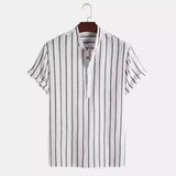 Elegante Korte Mouwen Shirt met Strepen