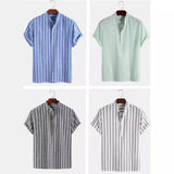 Elegante Korte Mouwen Shirt met Strepen