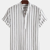 Elegante Korte Mouwen Shirt met Strepen
