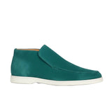 Halfhoge suède herenloafers – blauwgroen