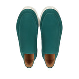 Halfhoge suède herenloafers – blauwgroen