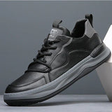 Leren schoenen met hoge zool
