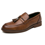 Leren herenloafers met kwastjes